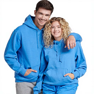 Sudadera con Capucha Azul Brillante Premium - Sudadera de Felpa Suave para Parejas - Sudadera de Entrenamiento con Logotipo Personalizado - Product Image 1