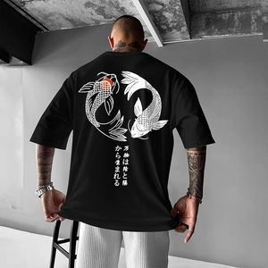เสื้อยืดโอเวอร์ไซส์ลายกราฟิกสำหรับผู้ชาย เสื้อสตรีทแวร์สไตล์ญี่ปุ่น เสื้อยืดวินเทจฮาราจูกุ เสื้อยืดดีไซน์เนอร์ทรงไหล่ตก - Product Image 2