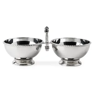 Bol Rond en Céramique Royal Touch, Style Américain Profond, Brillant Argenté, Idéal pour Fêtes et Mariages, Écologique et Sûr, Fabriqué par Zahid Exports - Product Image 1