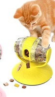Jouet d'alimentation pour animaux de compagnie portable et mignon, avec roue rotative anti-fuite, balle à alimentation lente pour chat, fixation par ventouse, jouet de puzzle pour soulager le stress