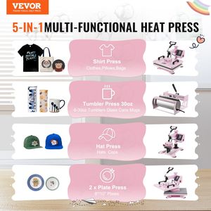 5 in 1 12x15 in macchina pressa a caldo 30oz bicchiere e t-shirt rosa soluzione di pressatura All-in-One - Product Image 2