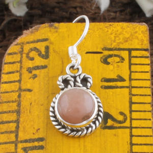 Pendientes de Plata de Ley 925 con Piedra Lunar de Melocotón Natural al por Mayor, Pendientes Colgantes de Gema para Mujer, Fabricante de Joyería Fina - Product Image 5