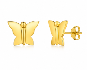 Pendientes de Mariposa en Plata de Ley 925 con Baño de Oro de 18K, Diseño Minimalista y Delicado Hecho a Mano para Ella - Regalo para Mamá - Product Image 5