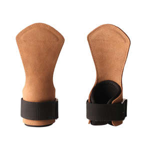 Sangles de poignet antidérapantes en cuir de vachette de qualité supérieure avec coussinets de préhension pour l'entraînement de musculation, de soulevé de terre et de deadlift, idéales pour l'hiver et au design tendance - Product Image 1