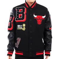 UNIQUE CLOTHING Blouson Bomber Varsity Unisexe Personnalisé avec Patch en Chenille, Hiver, Style Urbain, Col Montant, Fermeture Éclair sur le Devant