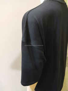 100% algodón para mujer, camisetas de gran tamaño con hombros caídos, prendas de vestir exteriores de secado rápido con cuello redondo, aspecto informal Sexy para entrenamiento en el gimnasio, logotipo personalizado - Product Image 5