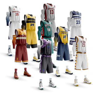 Ensemble de maillots de basket-ball personnalisés sans manches, col en V, 100% polyester, imprimé par transfert thermique, nom du joueur, évacuation de l'humidité, professionnel - Product Image 3