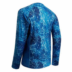 Chemise de pêche pour homme à manches longues, respirante, séchage rapide, avec logo imprimé numériquement sur le devant, UPF 35, 100% polyester, vente en gros sur mesure - Product Image 2