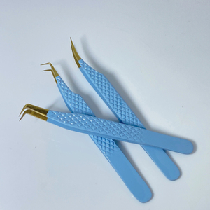 Pinces à cils pour extensions de cils, couleur personnalisée, pointe fine, durables, en acier inoxydable de haute qualité, ensemble de pinces - Product Image 3
