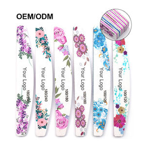 Lime à ongles personnalisée avec logo floral, grain 100/120, 100/180, 180/240, outil de manucure de précision, pointe en plastique lisse - Product Image 4