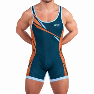 Singlet de Lucha Libre para Hombre, Sublimado, Tejido Elástico, Ajuste Atlético, Uniforme de Una Pieza para Entrenamiento y Competencia - Product Image 1