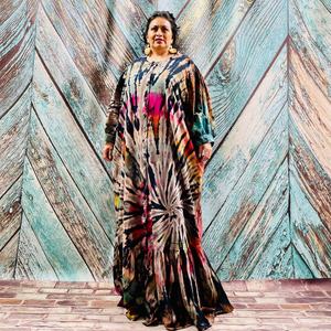 Robe kimono en rayonne écologique pour femme, taille unique, design tendance, faite à la main, tie-dye, avec ceinture, 1 pièce - Product Image 5