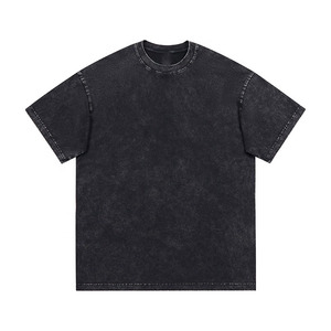 Men's Black Oversized Short Sleeve O-Neck T-Shirt 100% Cotton <b>Knitted</b> Casual Blank Design Soft - Product Image 1