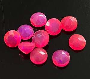 Opales naturelles roses, taille brillant rond, pierres précieuses en vrac pour la fabrication de bijoux, pierres facettées irisées - Product Image 2