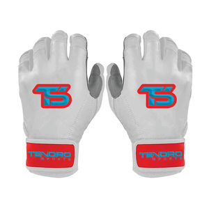 BruceBolt Leather Batting <b>Gloves</b> Customizable Blue Padded Microfiber Knit Fabric Hook Loop Closure Unisex Adult Professional - Product Image 2