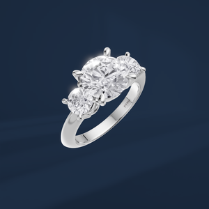 Bague de fiançailles et de mariage de luxe pour femme de la marque DIFF, diamant de laboratoire classique taille brillant, plaqué platine PT950, certifié IGI - Product Image 1