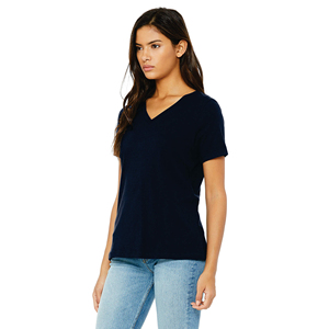 Camiseta Casual de Punto Liso Teñido para Mujer, Cuello en V, Corte Ajustado, Cómoda, Elegante, Hecha a Medida, de Alta Calidad para Uso Diario - Product Image 2