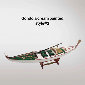 Gondole vénitienne # 2 - BATEAU ITALIEN TRADITIONNEL EN BOIS PEINT À LA CRÈME - Product Image 1