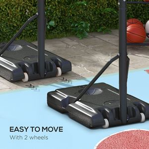Sistema da basket autoportante da 3 metri con tabellone infrangibile da 119 cm e ruote, per uso esterno in parchi, con cerchio e rete mobili - Product Image 4
