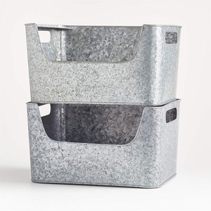 Caja de almacenamiento Contenedor de acero galvanizado con recubrimiento en polvo con tapa completa con paquetes de sobres de semillas - Product Image 2