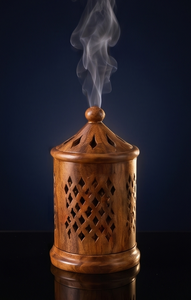 Porta Incienso de Madera de Mango Natural, Diseño Redondo Recortado, Difusor de Aromaterapia, Soporte para Incienso, Regalo - Product Image 4