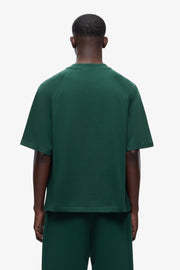 เสื้อยืดคอกลมโอเวอร์ไซส์ผ้าคอตตอนเจอร์ซีย์สีพื้นทรงลำลองสำหรับผู้ชายพร้อมโลโก้แบบกำหนดเอง - Product Image 2