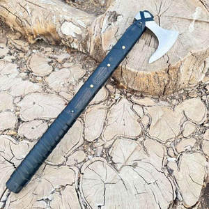ขวานไวกิ้งอุตสาหกรรมสไตล์นอร์ดิกดั้งเดิม ด้ามไม้ทำมือ ใบมีดเหล็กคาร์บอน สำหรับตั้งแคมป์ บุชคราฟท์ ธีมวินเทจ - Product Image 3