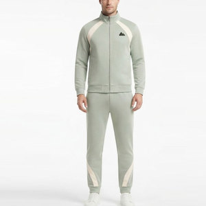 <b>Men</b> Solid Tracksuit Sportswear Athletic Training Wear Full Zip Stand Collar <b>Jacket</b> <b>Track</b> Pants Custom Sportswear Quick Dry - Product Image 1