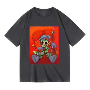 เสื้อยืดฮิปฮอปผู้ชาย พิมพ์ลายโลโก้ตามสั่ง ผ้าฝ้าย 100% แบบพิมพ์ลายด้วยความร้อน - Product Image 1