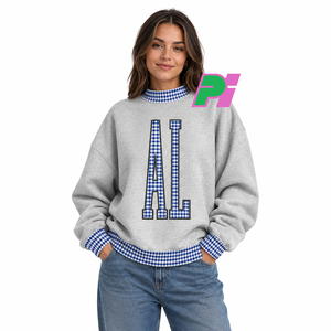 Sudadera de Cuello Alto para Mujer, Estilo Alabama, con Bordado Personalizado de AL, 100% Algodón, Ropa Urbana, Transpirable, Diseño Invernal - Product Image 1
