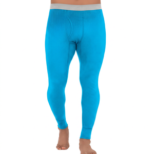 Men's Full Length <b>Compression</b> <b>Leggings</b> Solid Navy Blue Elastic Waist Spandex Cotton Stretchable Fabric - Product Image 6