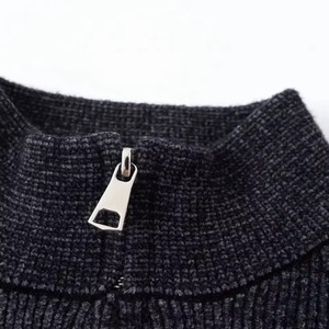 Pull en laine tricotée anti-rétrécissement pour homme AMS SPORTS INTL, col zippé 1/4, rayé, manches longues, pour l'automne - Product Image 5