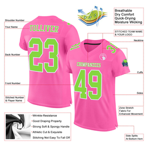 เสื้อฟุตบอลสีชมพู เนออนกรีน ขาว ตาข่าย ผ้าตาข่ายอย่างดี สั่งทำได้ คอวี แห้งเร็ว ทรงบ็อกซี่ พิมพ์ลายพัฟ เสื้อยืดผู้ชาย เสื้อฟุตบอล - Product Image 4