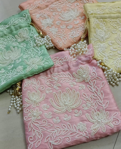 Ethnic Embroidered <b>Potli</b> Women Wedding Party Favour <b>Potli</b> Return Gift <b>Bag</b> at Reasonable - Product Image 4