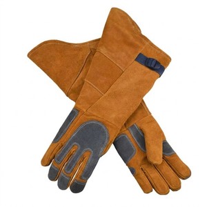 Premium Mig Welding Leather Gloves Fireproof Heat Resistance Long Gauntlet Industrial Safety Work Gloves Europe Trend - Product Image 1