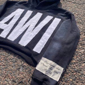 Hoodie court délavé à l'acide, personnalisé, surdimensionné, avec strass sur le devant, respirant, séchage rapide, confort maximal, effet soleil éclairé - Product Image 4