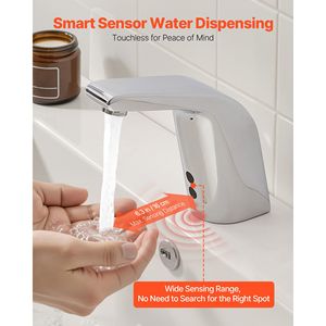 Rubinetto Automatico Monocomando per Lavabo Bagno con Sensore di Movimento, Senza Contatto, Acqua Fredda, a Batteria, per Accessori Bagno/Toilette - Product Image 2