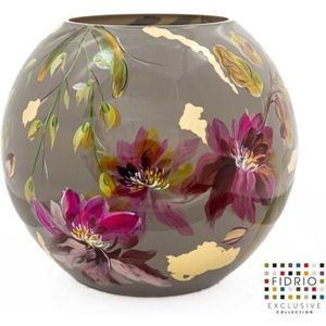 Vase à fleurs en métal peint à la main, art floral, centre de table décoratif pour la décoration de la maison, pot de fleurs rond en fer artisanal moderne - Product Image 5