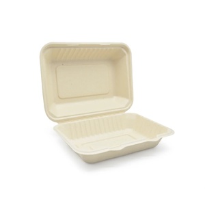 Sugarcane Bagasse Square Food <b>Box</b> Eco Friendly Hinged Container with Lid 13x6 Inches Disposable Takeaway <b>Lunch</b> <b>Box</b> Meal 2026 - Product Image 5