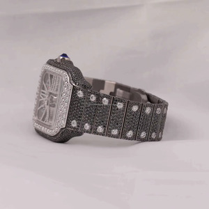 Reloj Mecánico de Esfera Cuadrada con Correa de Acero Inoxidable, Cristal de Zafiro y Diamantes, para Mujer, de Lujo, Analógico, con Números Romanos, 39 mm - Product Image 3