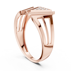 Anillo de Diamante Cultivado en Laboratorio VANGUARD TRIANGLE para Hombre, Conjunto de Anillos de Oro Rosa Sólido de 18 Quilates con Baño de Rodio, Certificado para Boda, Compromiso o Fiesta - Product Image 3