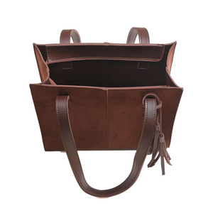 Bolso de Hombro de Cuero Genuino y Gamuza, Duradero, Elegante, de Gran Capacidad, Suave, para Mujer, con Cierre, Personalizado, para Uso Diario - Product Image 3