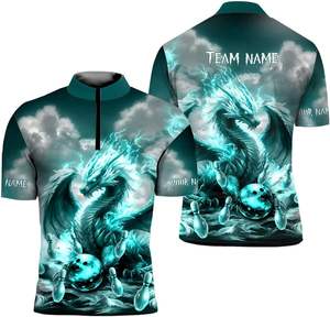 Manufacturer Sublimation Casual T Shirt Tshirts Sport Men Polo T-Shirt Retro <b>Bowling</b> Shirts - Product Image 4