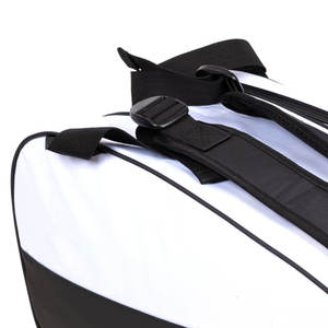 Sac de sport multifonctionnel pour raquettes, design minimaliste noir et blanc, en polyester haute densité, sac à dos de voyage pour raquettes - Product Image 4