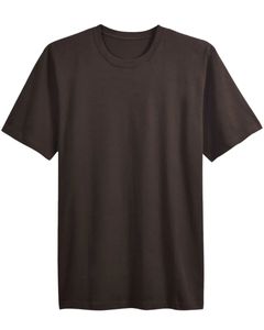 เสื้อยืดคอกลมแขนสั้นสีดำสำหรับผู้ชาย ทรงปกติ ผ้าเรียบ ไม่มีลาย - Product Image 1