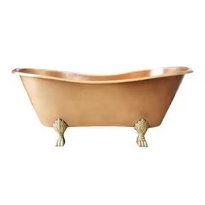อ่างอาบน้ำแบบลอยตัวสุดหรูจาก Axiom Home Accents ผลิตจากทองแดงทำมือพร้อมการตกแต่งแบบโบราณสำหรับห้องน้ำสมัยใหม่ - Product Image 4
