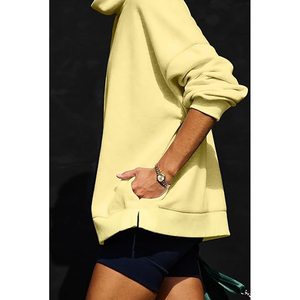 Sweat-shirt oversize pour femme de haute qualité, automne/hiver, design streetwear élégant, molleton épais 100% coton, col montant, personnalisable - Product Image 3