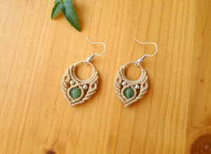Excellente Qualité Vintage Chandelier Macramé Boucles d'oreilles créoles Perles en laiton Petites perles Cordon fait main Plaqué argent Tendance - Product Image 4