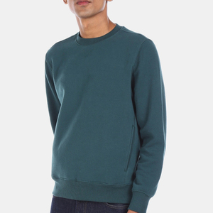 Sudadera de Cuello Redondo para Hombre, Color Sólido, Manga Larga, 100% Algodón, Informal, para Otoño, Corte Regular, Peso Medio, Transpirable - Product Image 3
