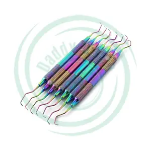 Gracey Curette Multicolor Scalers 7PC Periodontal Dental Instruments Stainless Steel Gracey Curette Set